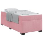 vidaXL Cadre de lit avec matelas Rose 100 x 200 cm tissu