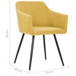 vidaXL Chaises à manger lot de 4 jaune tissu