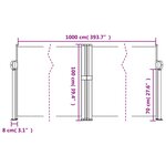 vidaXL Auvent latéral rétractable marron 100x1000 cm