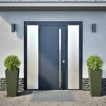 vidaXL Jardinières 2 Pièces vert olive 35x35x75 cm acier