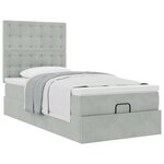 vidaXL Cadre de lit ottoman et matelas gris clair 90x190 cm velours