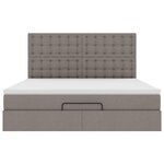 VidaXL Cadre de lit ottoman avec matelas taupe 180x200 cm tissu