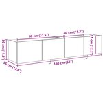 vidaXL Meuble TV mural 2 Pièces Chêne artisanal 80 x 35 x 31 cm