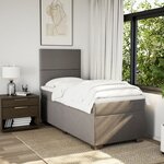 vidaXL Sommier à lattes de lit avec matelas Taupe 90x200 cm Tissu