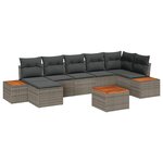 vidaXL Ensemble de canapé de jardin 8 Pièces Gris 319 x 154 x 85 cm