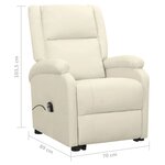 vidaXL Fauteuil Crème Tissu