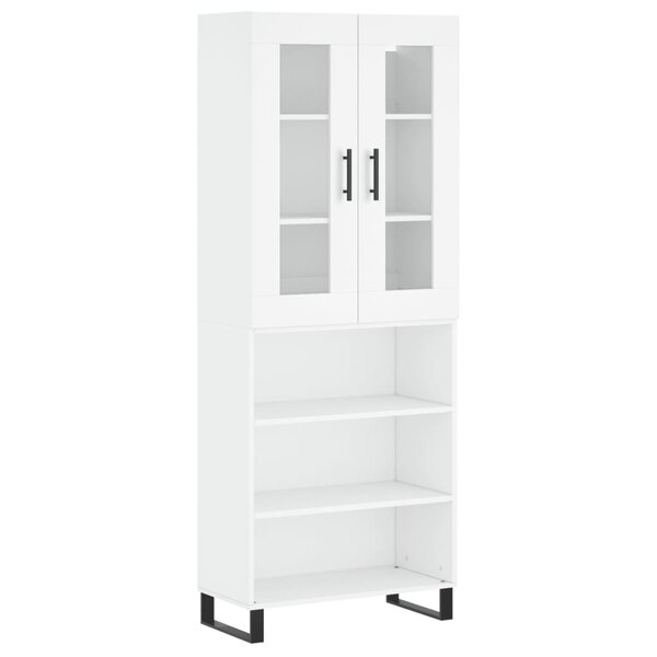 vidaXL Buffet haut Blanc 69 5x34x180 cm Bois d'ingénierie