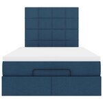 vidaXL Cadre de lit ottoman avec matelas bleu 120x200 cm tissu