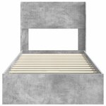 vidaXL Cadre de lit avec rangement et tête de lit Gris béton