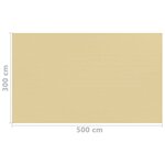 vidaXL Tapis de tente 300x500 cm Beige