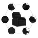 vidaXL Fauteuil inclinable Noir Similicuir