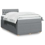 vidaXL Sommier à lattes de lit avec matelas Gris clair 120x200cm Tissu