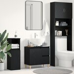 vidaXL Meuble Lavabo Noir Chêne 65x33x60 cm Bois d'ingénierie