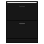 vidaXL Armoire à chaussures Noir 63x24x81 cm Bois d'ingénierie