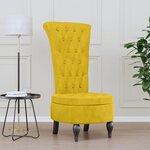 vidaXL Chaise à dossier haut jaune velours conception de bouton