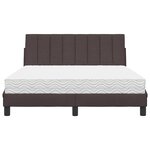 vidaXL Lit avec matelas Hanko marron foncé 140x190 cm tissu