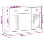 vidaXL Buffet avec tiroirs VIGO 113x40x75 cm blanc bois massif de pin