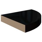 vidaXL Étagères d'angle flottantes 4 Pièces noir brillant 25x25x3 8cm MDF