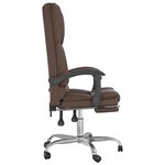 vidaXL Fauteuil de massage inclinable de bureau Marron Similicuir