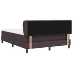 vidaXL Lit boxspring avec matelas Marron foncé 160 x 200 cm tissu