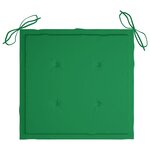 vidaXL Chaises Batavia lot de 2 et coussins verts Bois de teck massif