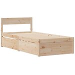 vidaXL Lit avec tiroirs et matelas 100x200 cm bois massif de pin