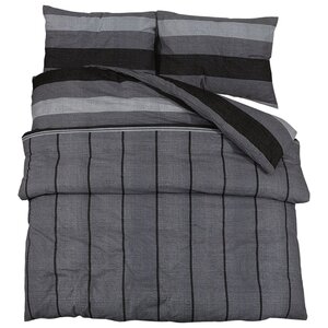 vidaXL Ensemble de housse de couette gris foncé 220x240 cm Coton