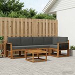 vidaXL Ensemble de canapés d'extérieur 6 Pièces Naturel et Anthracite