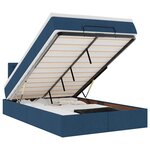 vidaXL Lit ottoman avec matelas et LED Bleu 120x200 cm Tissu