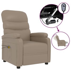vidaXL Fauteuil de massage électrique Cappuccino Similicuir