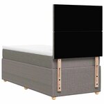 vidaXL Sommier à lattes de lit avec matelas Taupe 100x200 cm Tissu