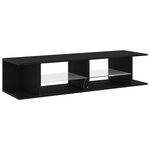 Meuble TV vidaXL avec LEDs Chêne Noir 135x39x30cm en bois d'ingénierie