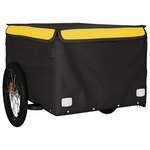 vidaXL Remorque de vélo noir et jaune 45 kg fer