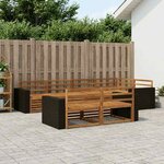 vidaXL Ensemble de canapés d'extérieur 7 Pièces Naturel