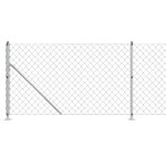 vidaXL Clôture en mailles de chaîne avec bride argenté 1x10 m