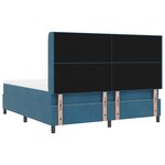 lit box spring vidaXL avec matelas bleu foncé 180x200 cm en velours