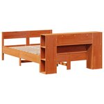 vidaXL Lit bibliothèque sans matelas cire marron 160x200 cm pin massif