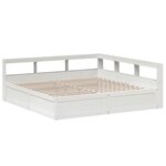 vidaXL Lit bibliothèque sans matelas blanc 200x200 cm bois pin massif