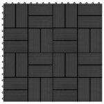 vidaXL Carreau de terrasse 11 Pièces Noir 30 x 30 cm WPC