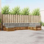 vidaXL Ensemble de canapés d'extérieur 8 Pièces Gris Naturel et Clair