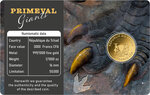 Monnaie en or 3000 francs g 0.031 (1/1000 oz) millésime 2023 tyrannosaurus rex 1/1000