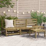 vidaXL Canapés de jardin sans accoudoirs 3 Pièces bois de pin imprégné
