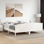 vidaXL Cadre de lit sans matelas blanc 180x200 cm bois massif de pin