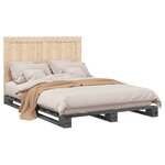 vidaXL Cadre de lit sans matelas gris 140x200 cm bois massif de pin