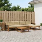 vidaXL Ensemble de canapés d'extérieur 6 Pièces Naturel et Beige