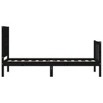 vidaXL Cadre de lit avec tête de lit noir petit simple bois massif