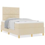 vidaXL Lit à ressorts avec matelas Crème 120 x 190 cm tissu
