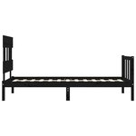 vidaXL Cadre de lit sans matelas noir bois de pin massif