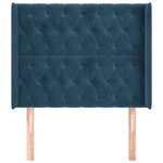vidaXL Tête de lit avec oreilles Bleu foncé 103x16x118/128 cm Velours