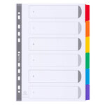 Intercalaire a4 carte160 g exacompta 6 onglets neutres réinscriptibles multicolores - 1 jeu